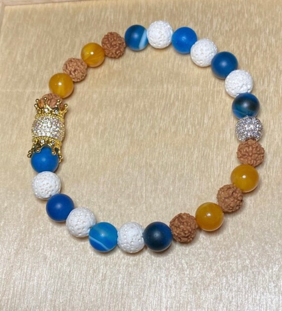 Yemayá and Oshún Bracelet | Dos Aguas Bracelet | Orisha Jewelry | African Spiritual Bracelet | Handmade Crystal Bracelet | Santeria Gift