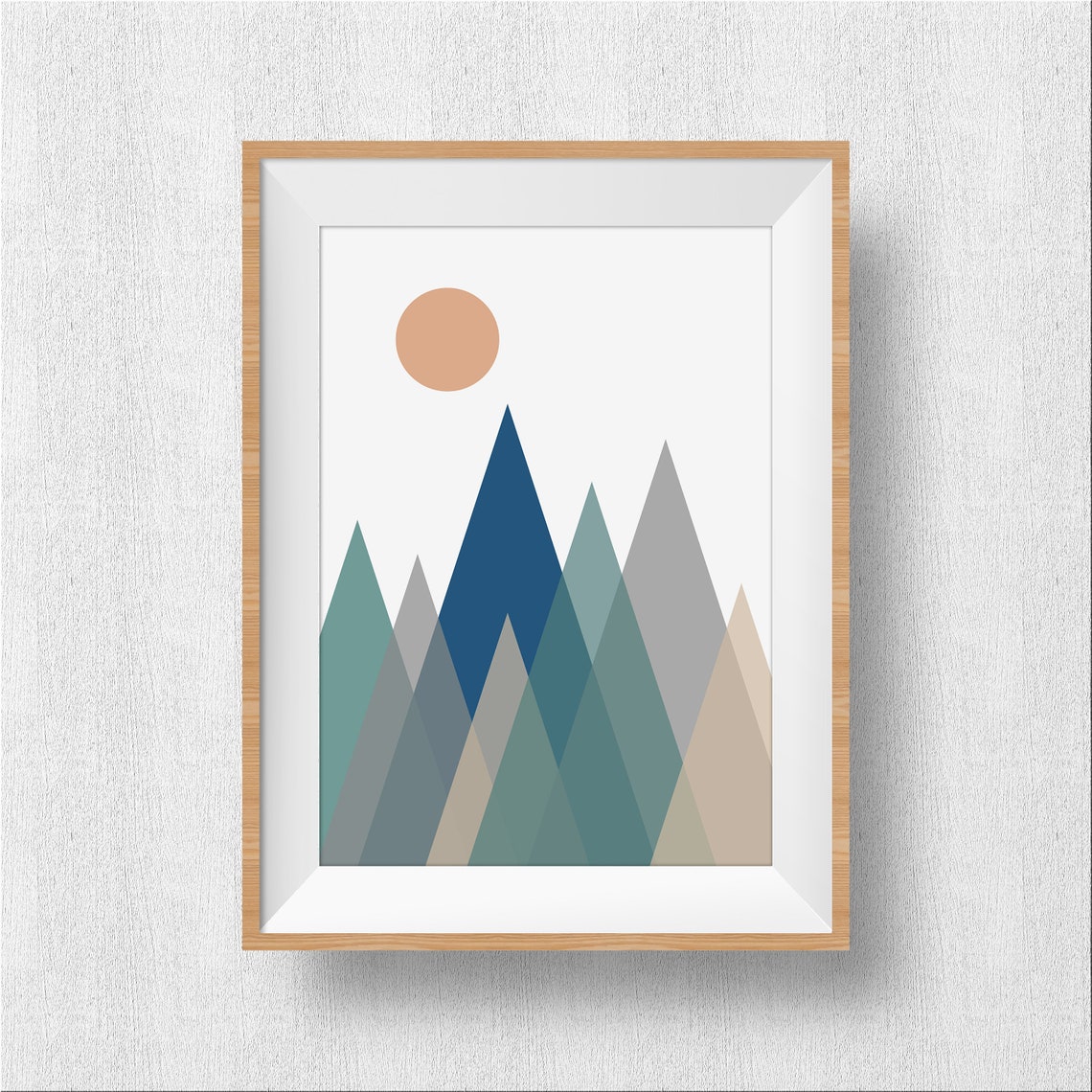 Geometric mountain landscape Mountain wall abstract Etsy