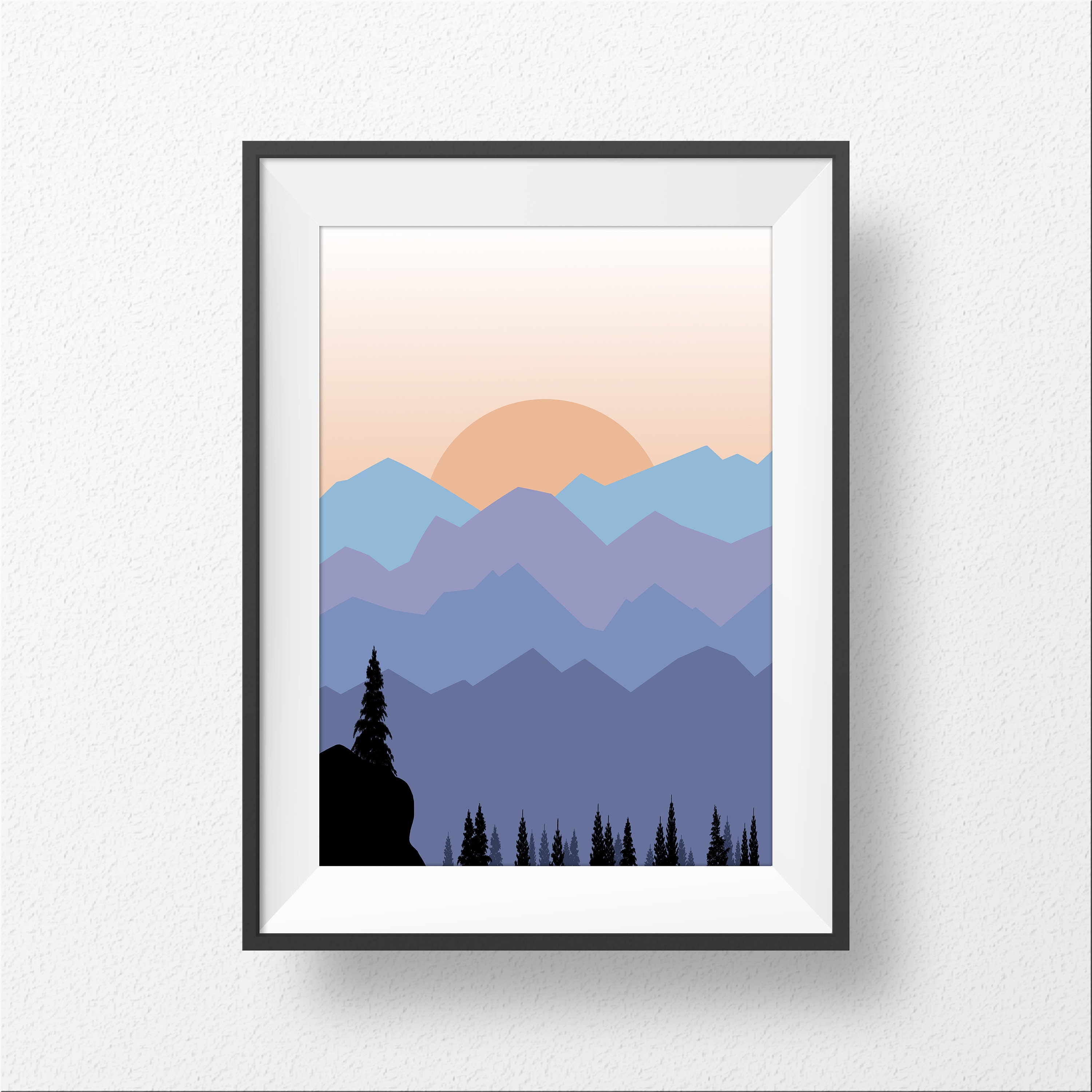 Mountain Wall Print Mountain Landscape Mountain Art Decor Etsy