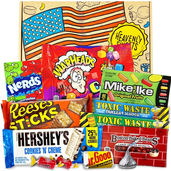 Cesta de caja de regalo de dulces americanos / Dulces y chocolate