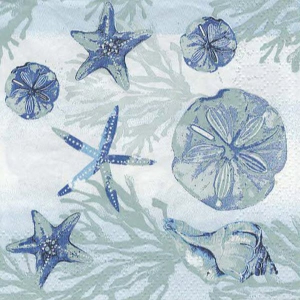 StarFish and SandDollar Paper Napkin: Inspire Your Decoupage Oyster Shells other paper crafts with Cocktail Size Decorative Paper Napkins