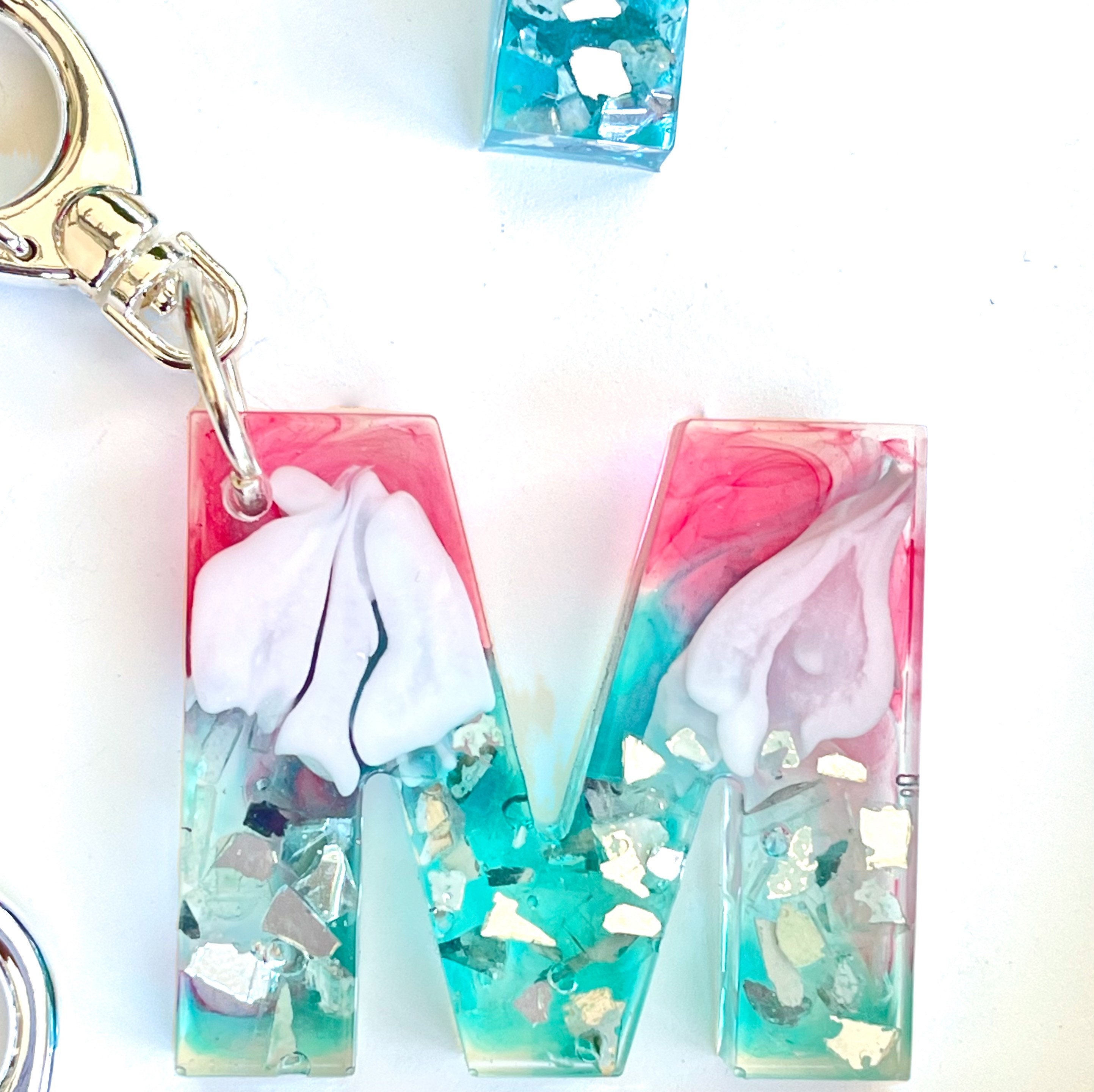Mmmm KEYCHAIN Letter M epoxy resin keychain resin Etsy