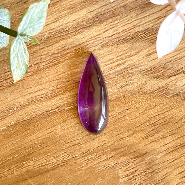 CABOCHON | handcarved | hand polished | Teardrop Brazilian Amethyst Cabochon | natural inclusion | gemstone | wire wrapping | silversmithing