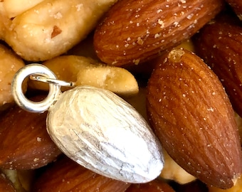 999 Fine Silver Pendant | NUTS ABOUT YOU | Almond Silver Pendant | nom nom | 5.1 gms | Necklace not included