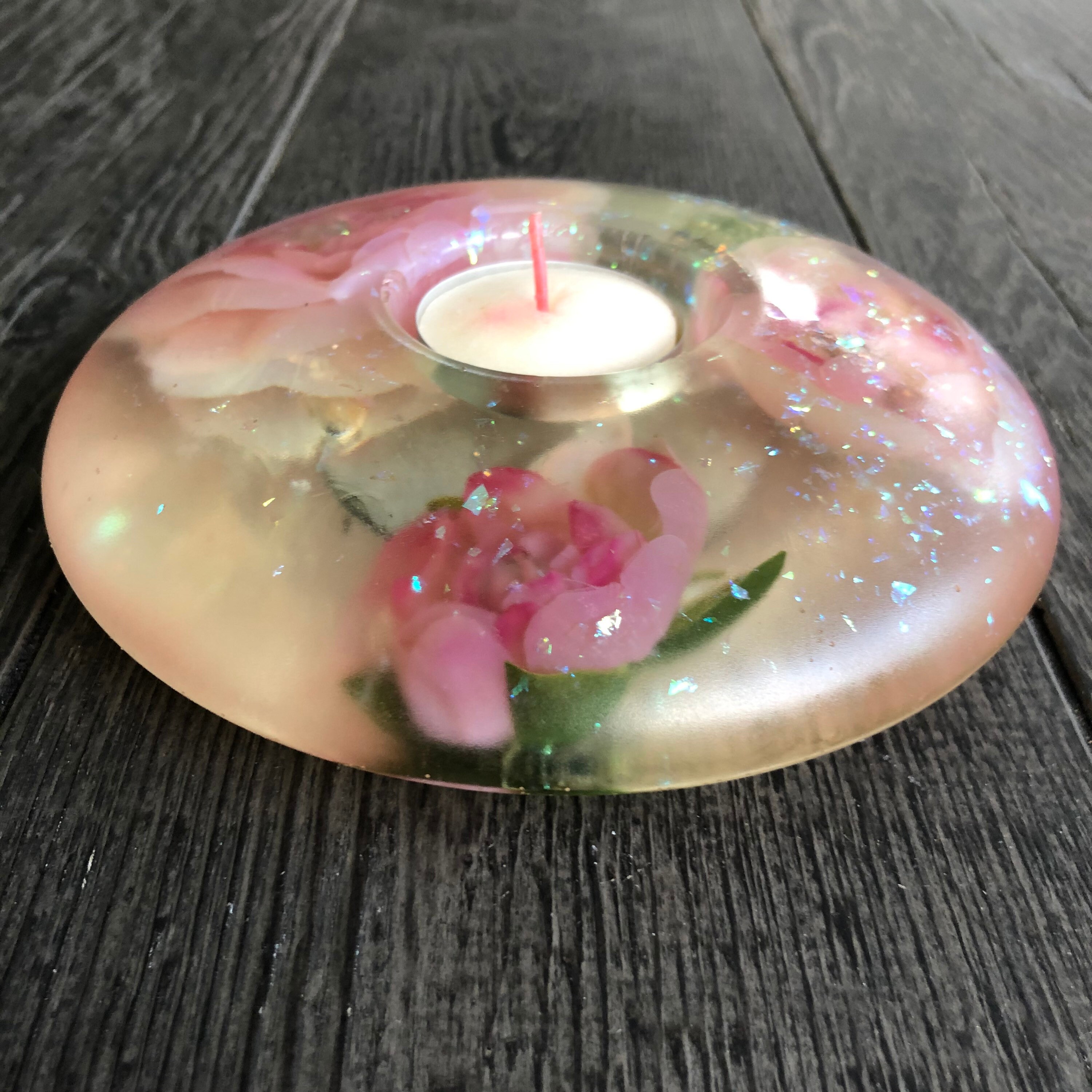 ROSES TEALIGHT HOLDER epoxy resin handmade resin candle Etsy