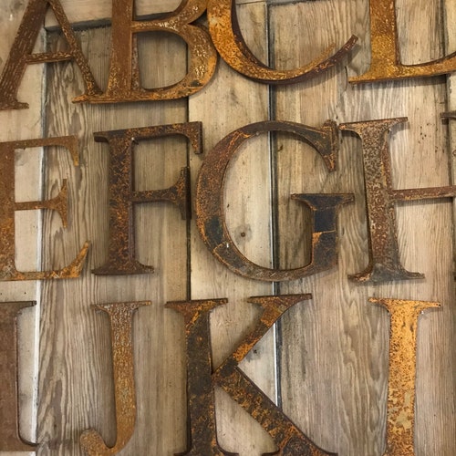 Large Metal Letters 3D Rustic Chunky Thick Metal Initials - Etsy