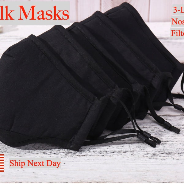 Bulk Sell Face Mask, Bulk Mask, Black Face Mask, Masks with Filter Pocket, Unisex for Men and Women, Washable, Adjustable Nose Wire