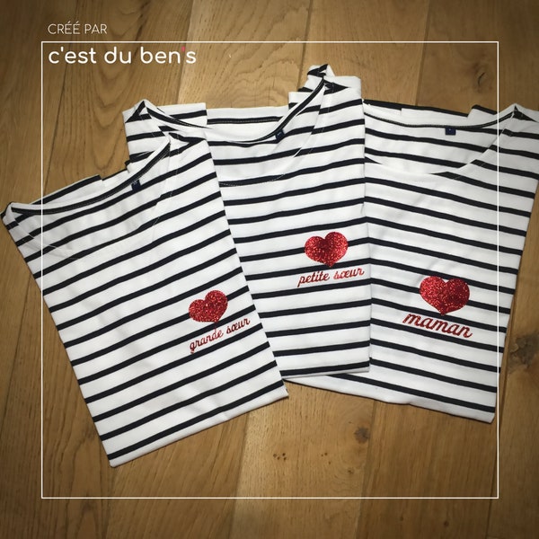 T-shirt famille marinière