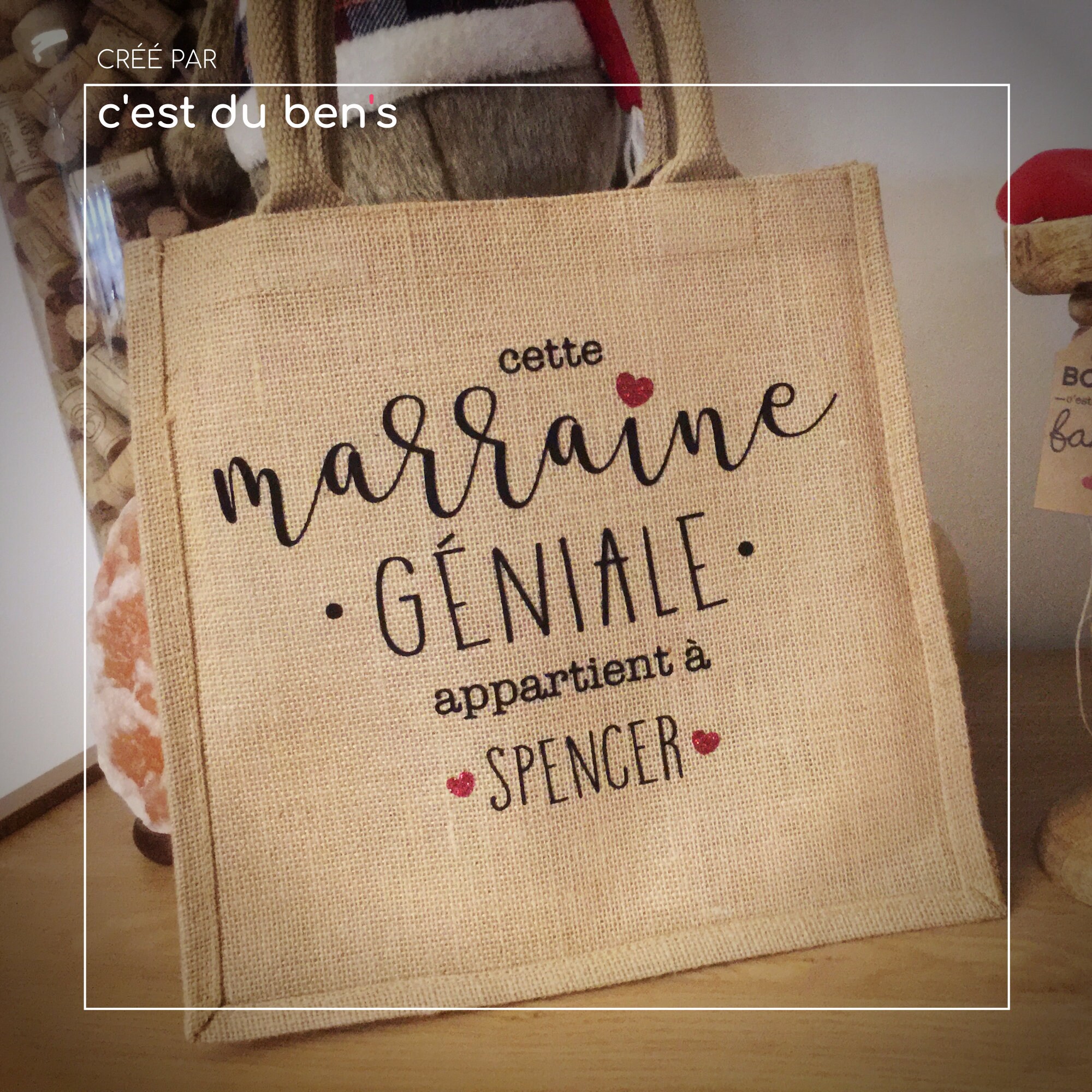 Sac personnalisé marraine sale