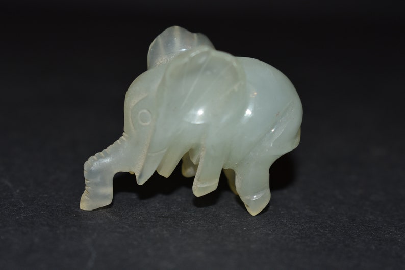3 Antique Chinese Miniature Elephants From Jade 1950svintage Etsy