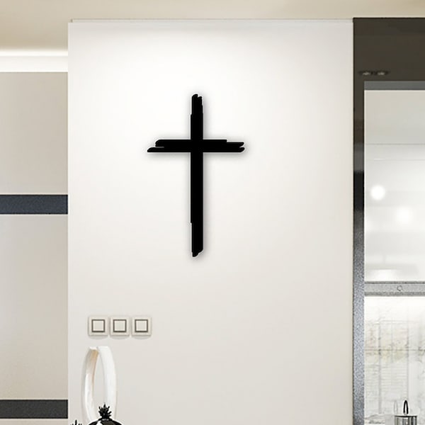 Christian Cross Metal Wall Sign | Catholic Metal Wall Art | Jesus Decorative Metal Sign | Religious Home Accent | Christian Decor | Pray