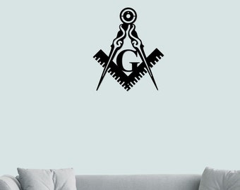 Mason Logo Metal Wall Sign | Masonic Lodge Decor | Geometry | Freemason Masonic Decorative Accent | Fathers Day Gift - Indoor or Outdoor