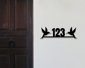 Hummingbird House Numbers | Personalized Address Plaque | Metal Wall Sign Wall Art Customized