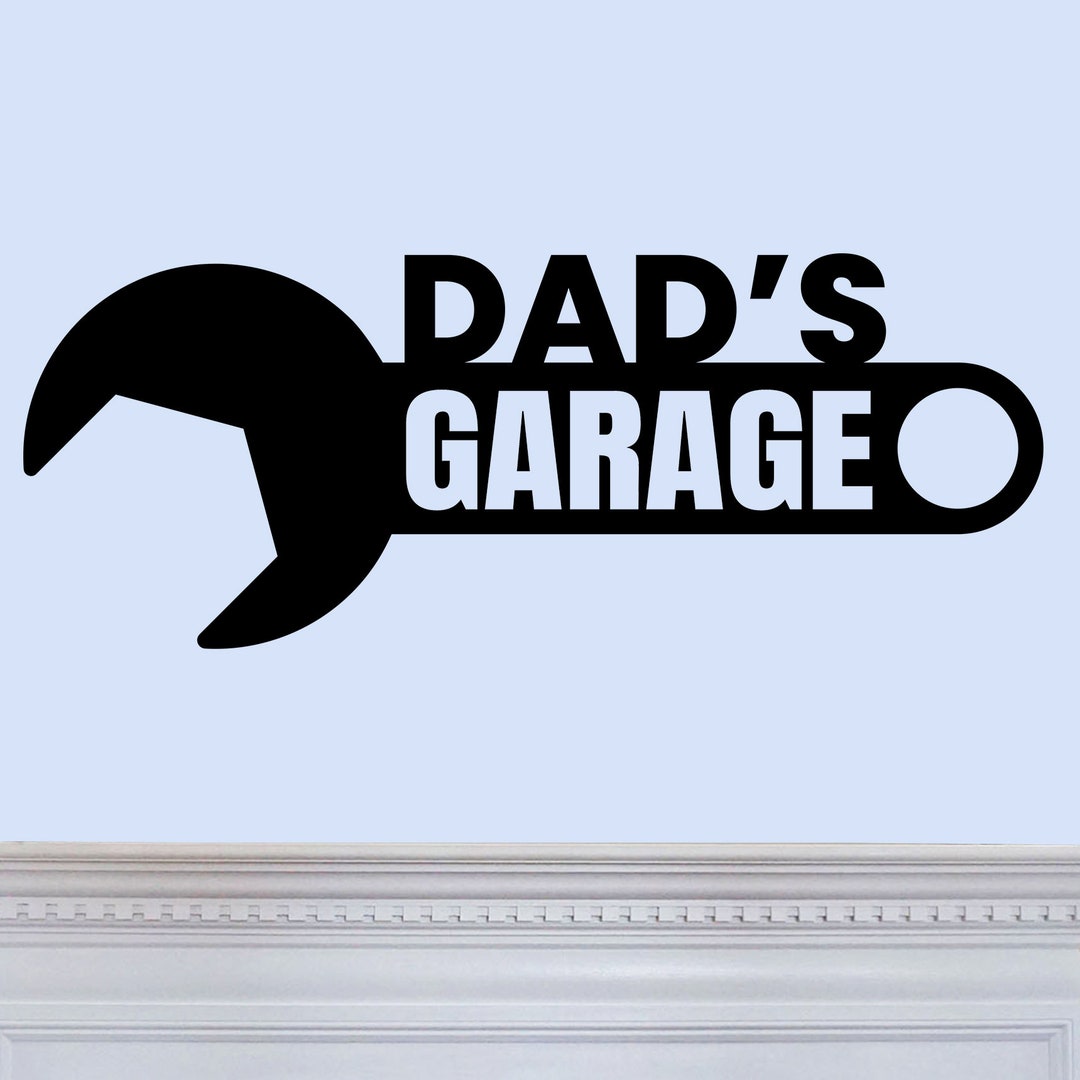 Dads Garage With Wrench Graphic Metal Sign Fathers Day Gift Dad