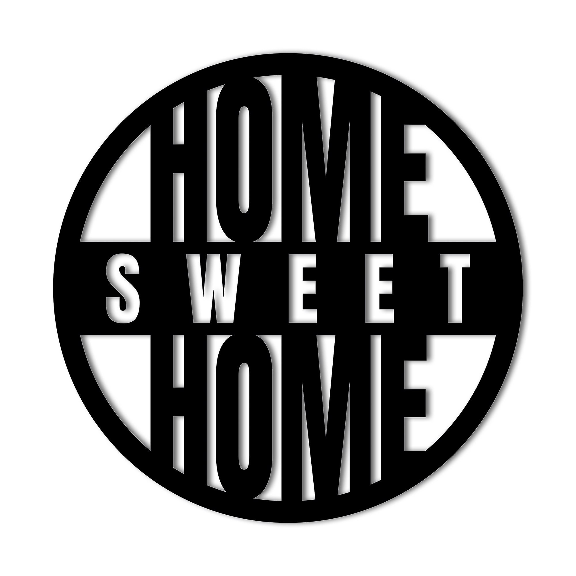 Home Sweet Home Metal Wall Art Sign Round Decorative Home Etsy