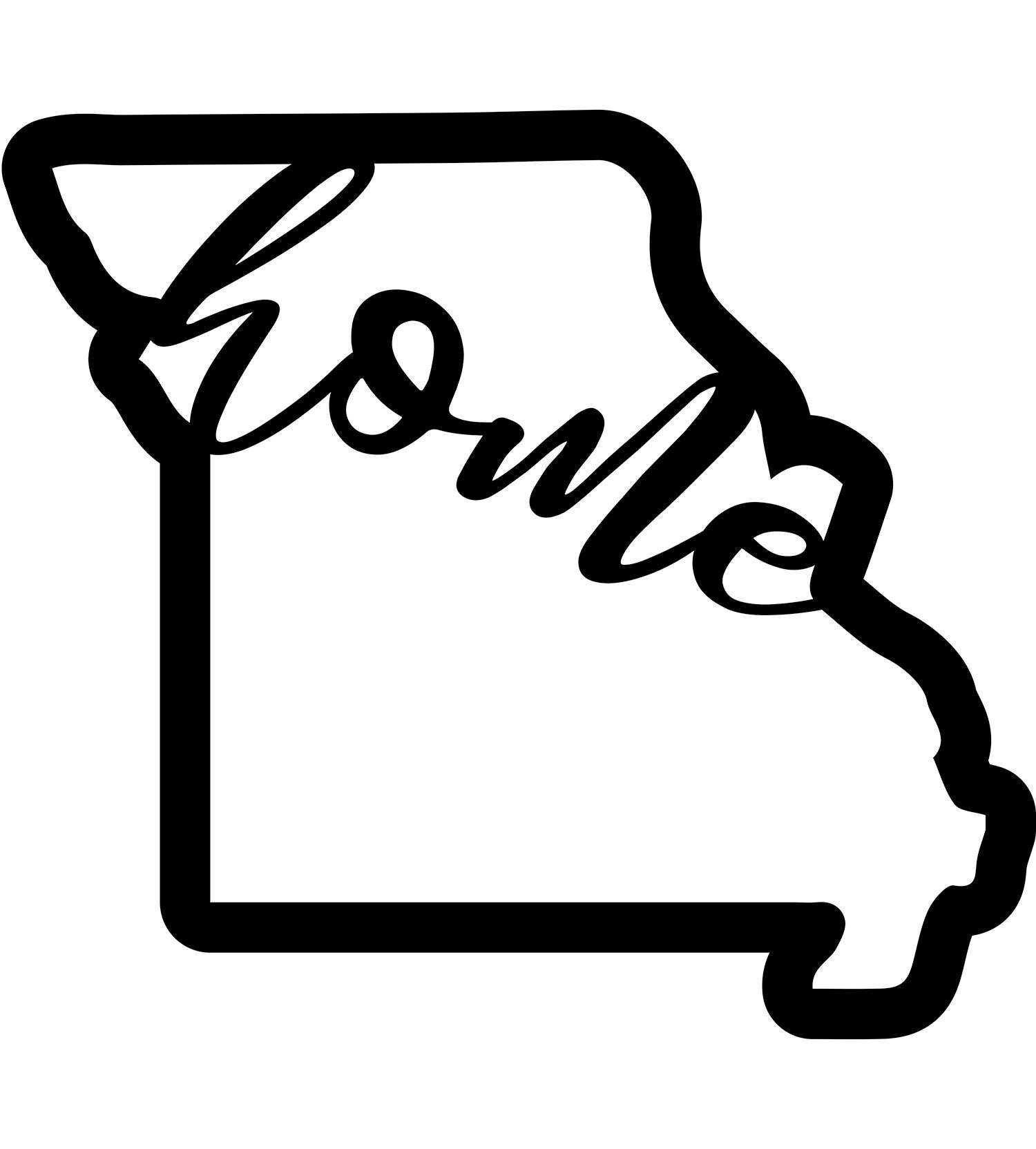 Missouri Home State Silhouette Solid Steel Home Decoración | Etsy
