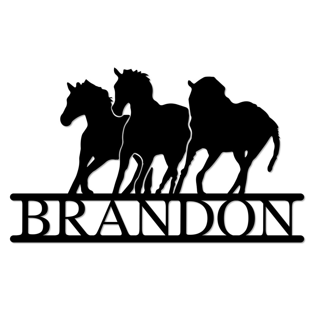 Personalized Name Horse Metal Sign Horse Ranch Name Sign Farmhouse Custom Metal Sign Horse Barn