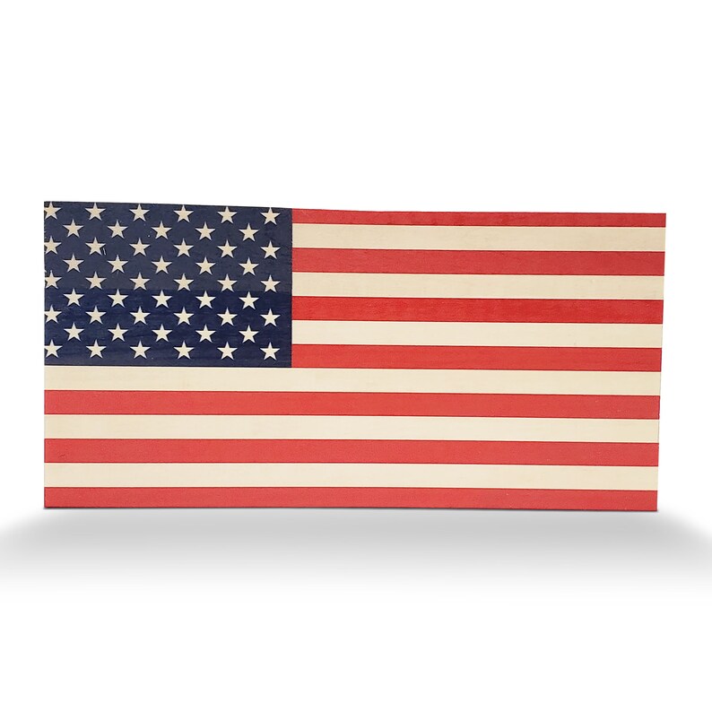 Solid Wood American Flag US Flag Made of Natural Wood in the Etsy