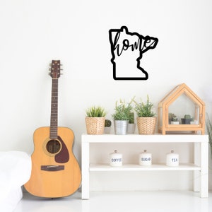 Minnesota Home State Silhouette Solid Steel Home Decor Decorative ...