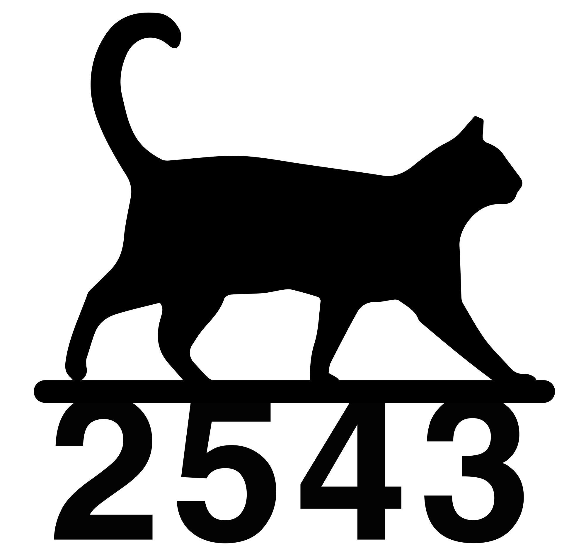 Custom Cat House Number Sign Personalized Metal Decorative Etsy