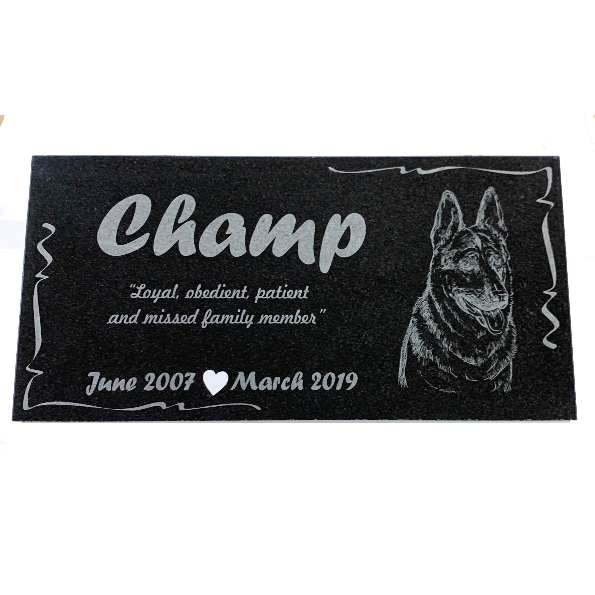 KINGNOW Personalized Pet Memorial Stone - Custom Engraved Grave Marker For Dogs, Cats, Pets (Indoor/Outdoor) - View #4