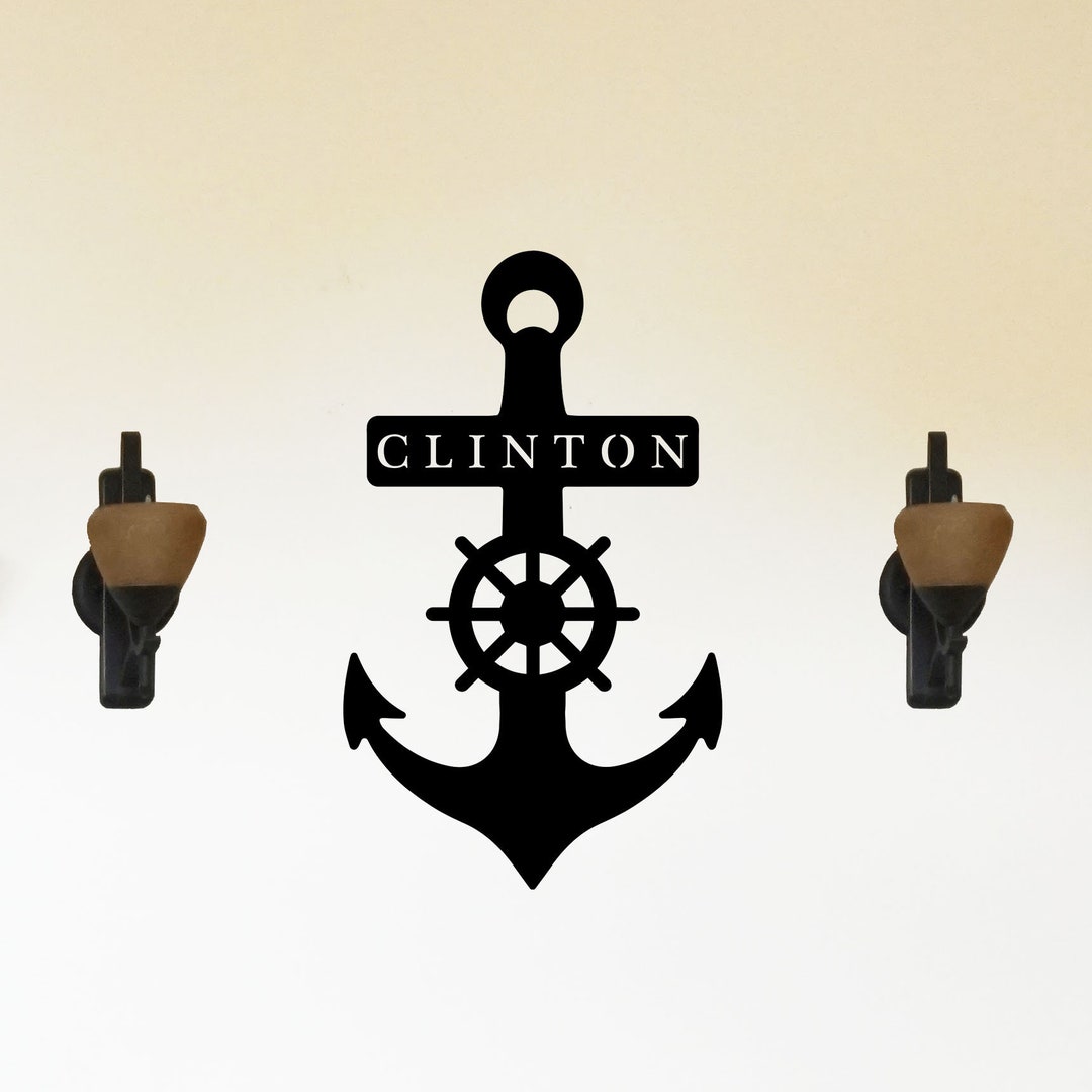 Anchor Nautical Themed Personalized Metal Sign Marine Customized Wall