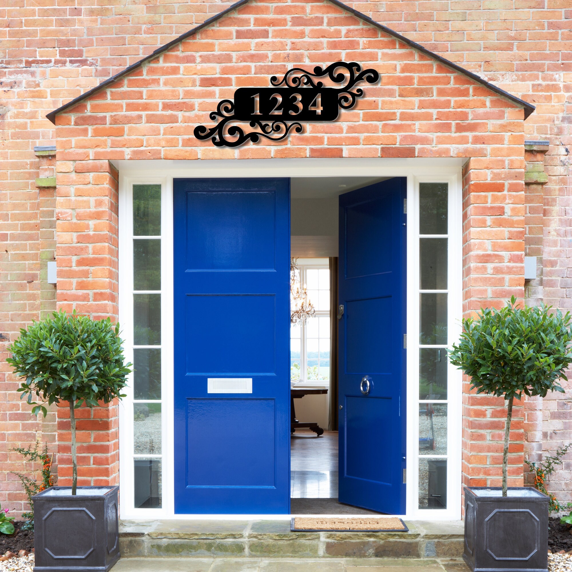 Custom Metal House Number Sign Scroll Address Number Sign Etsy