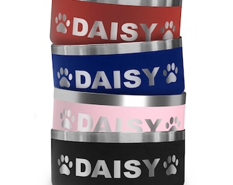 Personalized Dog Bowls and Personalized Cat Bowls | Custom Engraved 32 Oz or 64 Oz Bowls with Pet's Name | Stainless Steel and Non Slip