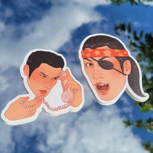 Yakuza 0 Majima goro + Kiryu kazuma matte stickers
