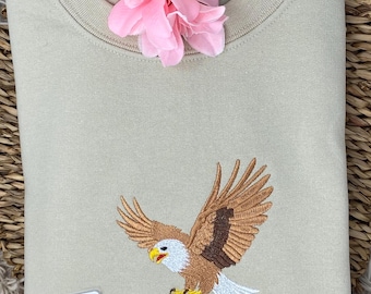 Flying Eagle Embroidered Sweatshirt or Hoodie.