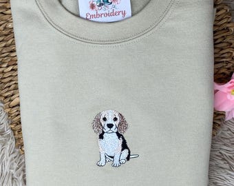 Beagle Embroidered Sweatshirt or Hoodie