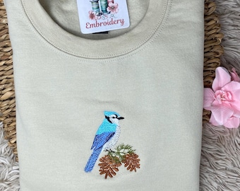 Blue Jay Embroidered Sweatshirt or Hoodie