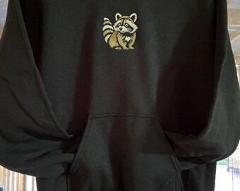 Raccoon Embroidered Hoodie or Sweatshirt.