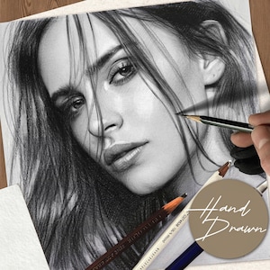 Graphite Pencil Portrait, Portrait drawing, Drawing Portrait from photo, Unique gift idea for mom, father, wife, husband, children and other