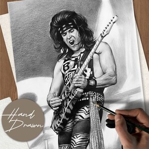 Individuell handgezeichnetes Graphitportrait – Musiker, Idol, oder Geliebte Person | Bestes Geschenk für Musikfan, Abschlussfeier und Vatertagsgeschenk