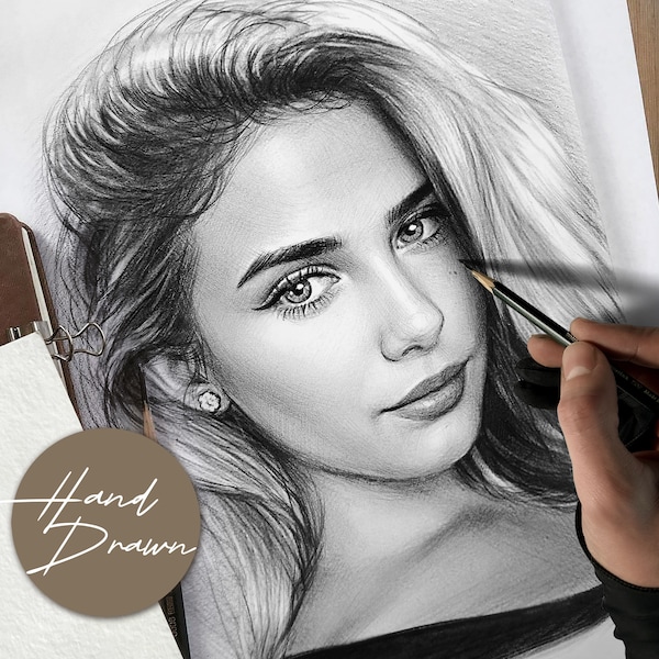Individuelles Graphitstift Portrait: Handgezeichnete Kunst