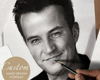 Dessin au crayon de haute qualité à partir d'une photo, portrait masculin personnalisé original en graphite dessiné à la main, idée cadeau personnalisée unique pour lui