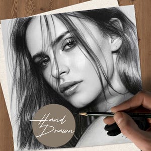 Graphite Pencil Portrait, Portrait drawing, Drawing Portrait from photo, Unique gift idea for mom, father, wife, husband, children and other