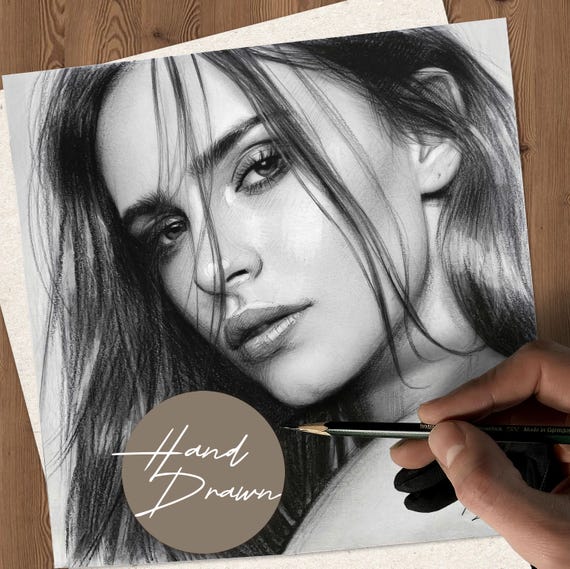 Graphite Pencil Portrait, Portrait drawing, Drawing Portrait from photo, Unique gift idea for mom, father, wife, husband, children and other
