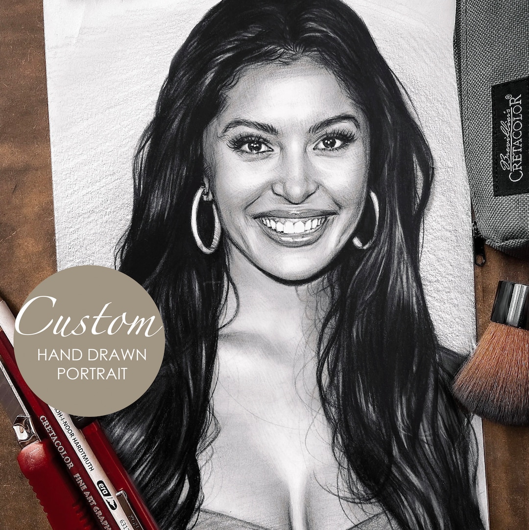 Custom Graphite Pencil Portrait: Personalized Drawing From Photo - Etsy