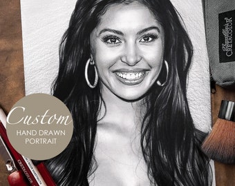 Custom Graphite Pencil Portrait: Personalized Drawing from Photo