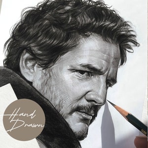 High quality pencil drawing from photo, original physical hand-drawn graphite custom male portrait, unique personalized gift idea for Him