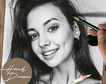 Custom Pencil Portrait: Realistic Hand Drawn Graphite Art