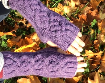 Knit Fingerless Gloves, Women's Wrist warmers,handknitted Fingerless gloves, Woolen Armwarmers, fingerless mittens,hand warmers, 100% wool