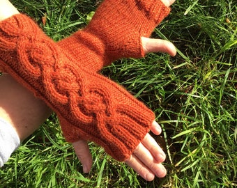 Women's wrist warmers,handknitted fingerless gloves, wool arm warmers, hand warmers, winter gloves, knit merino alpaca gloves