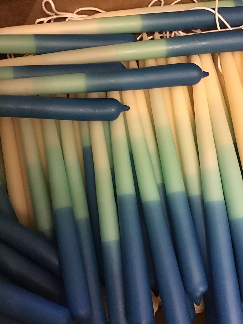 Pure beeswax candles, coloured candles, hand dipped tapers, dinner candles image 3