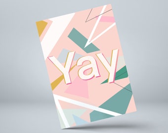 Colourful Yay Illustration Greeting Card by Tulip House Studio