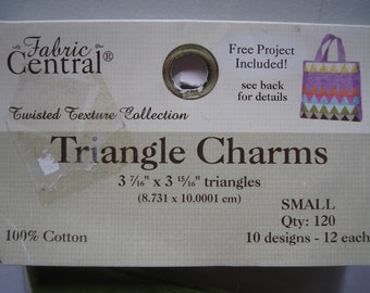 Fabric Central Small Triangle Charms Twisted Texture Collection 120 Pre-cut Triangles 3 7/16" x 3 15/16"