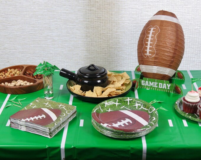 Game Day Decorations Football Plates and Napkins Party Etsy
