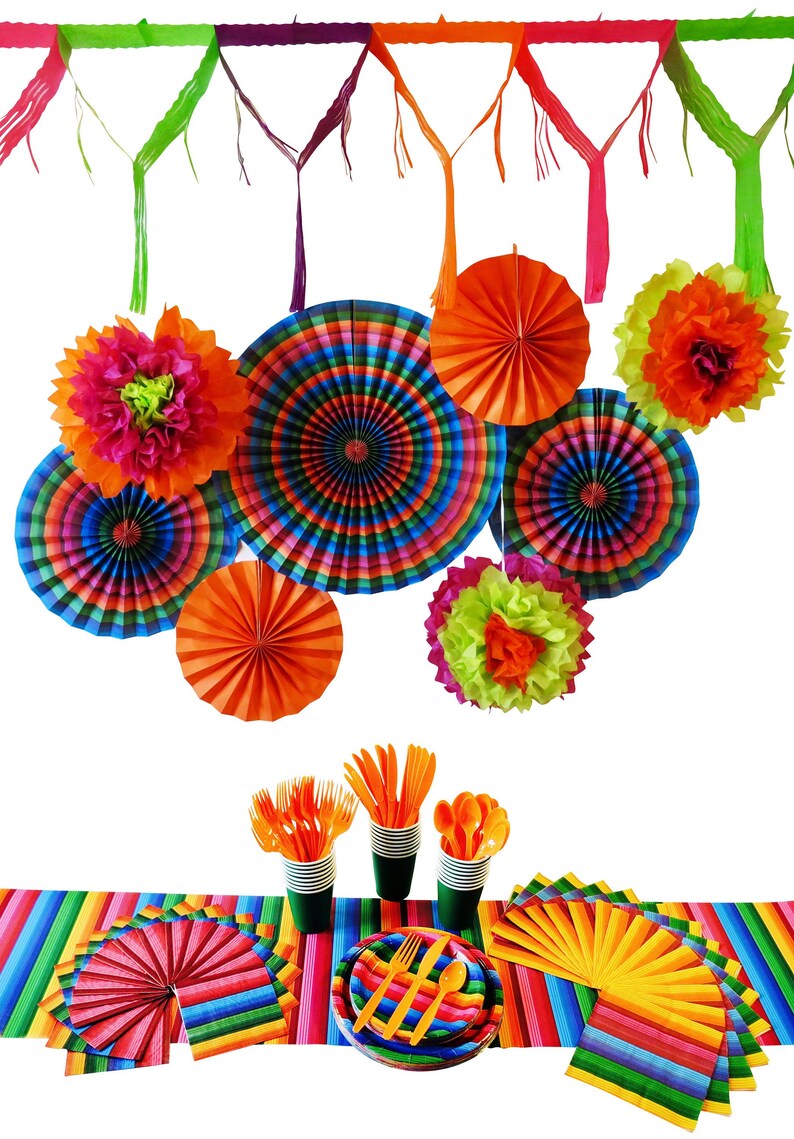 Mexican Fiesta Party Supplies For Cinco De Mayo And Taco Party Etsy